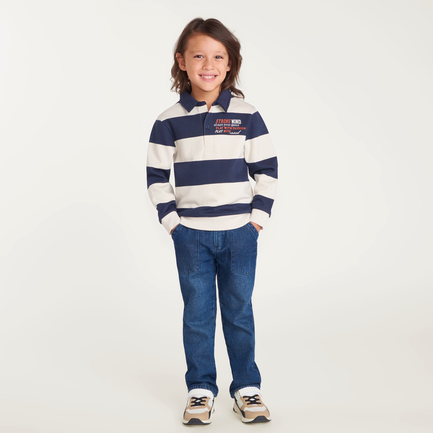Sudadera de polo para niño a rayas 