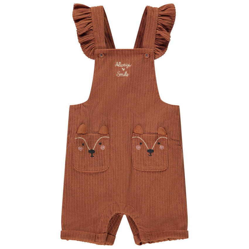 Salopette corta de terciopelo fantasía para niña bebé 