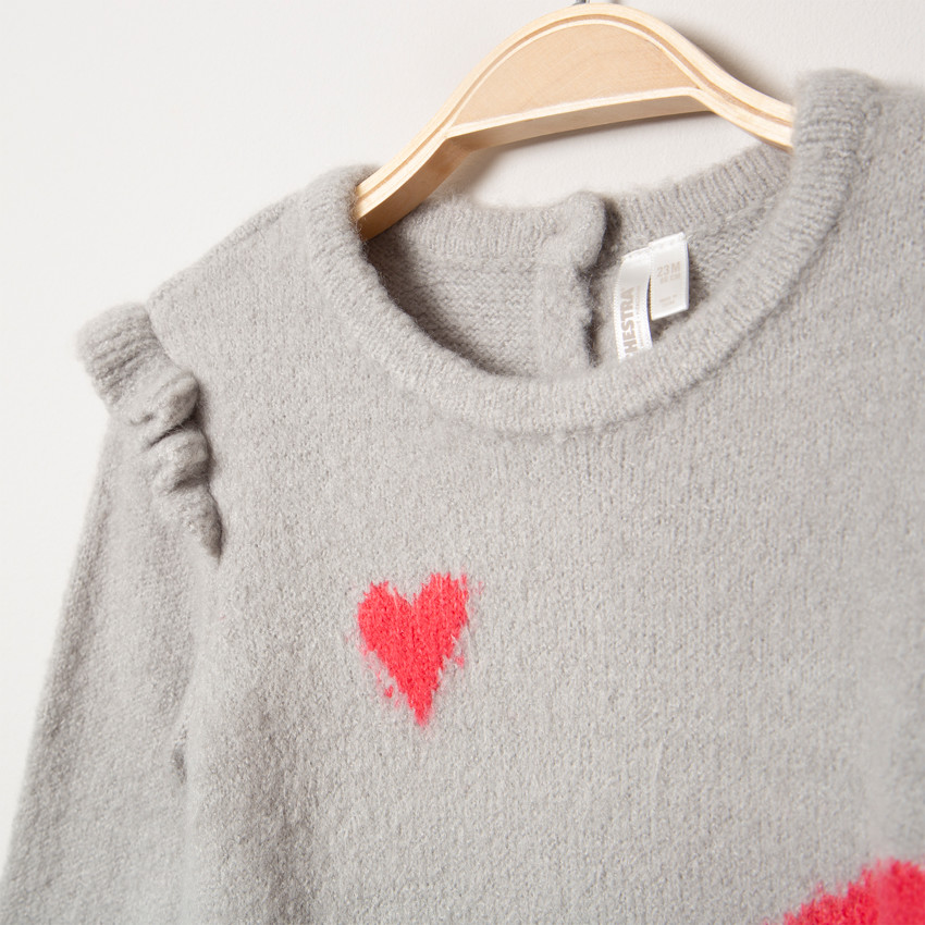 Vestido de manga larga de punto con arcoíris de jacquard 