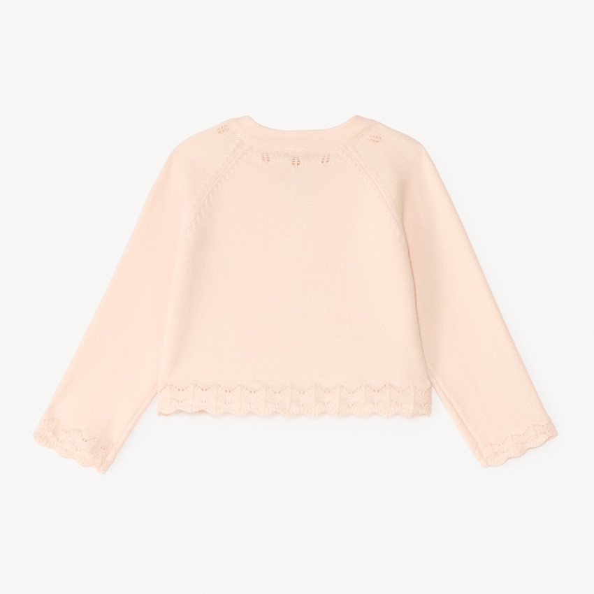 Bolero de punto con volante para niña bebé 