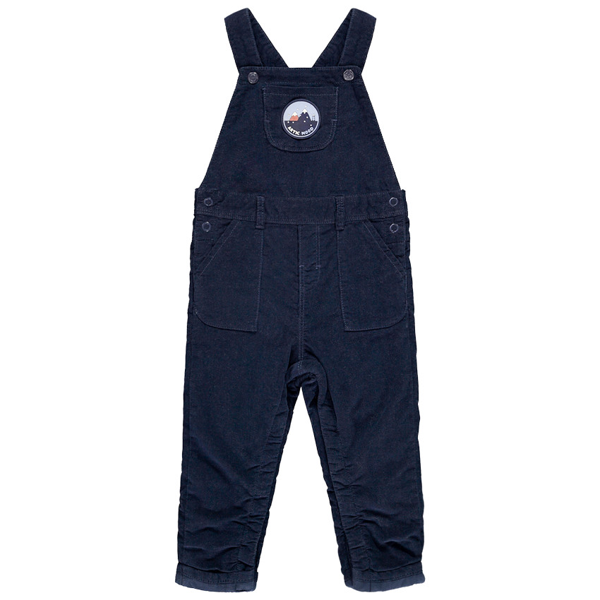 Pelele largo de terciopelo con insignia para bebé niño 