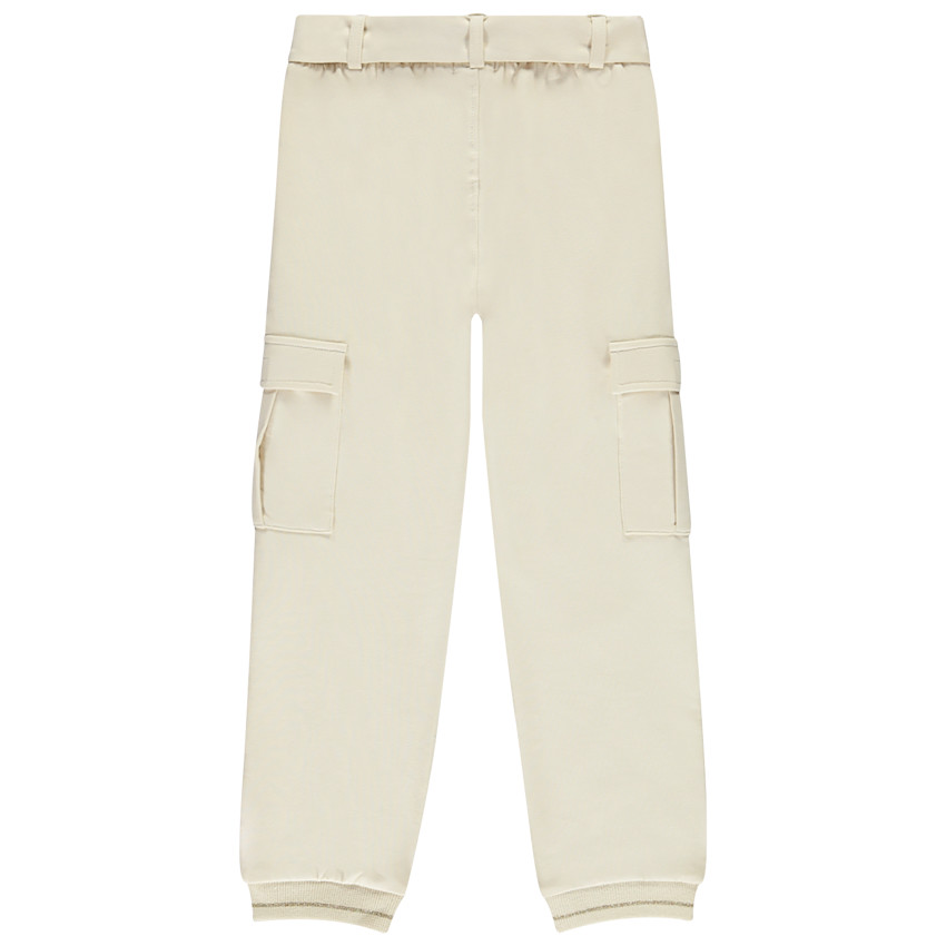 Pantalón de chándal liso con cinturilla para atar para niña 