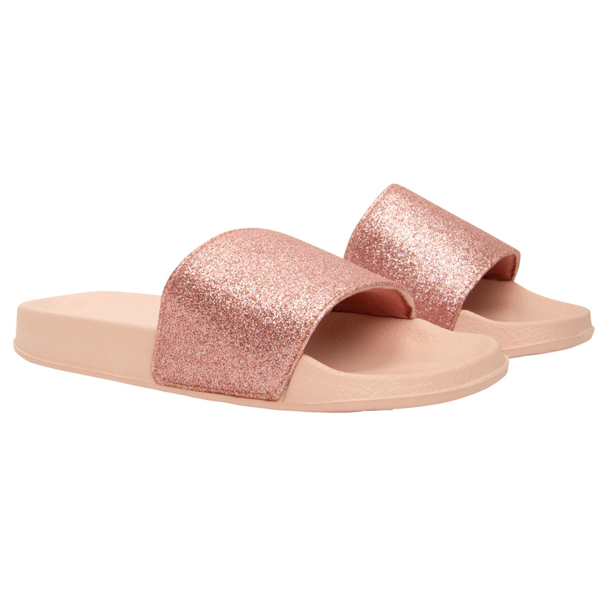 Mules con correa de purpurina para niña 