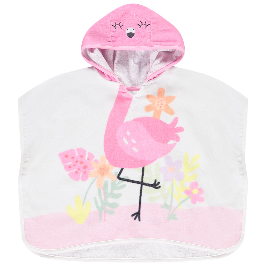 Poncho de baño divertido con flamenco rosa para bebé niña 