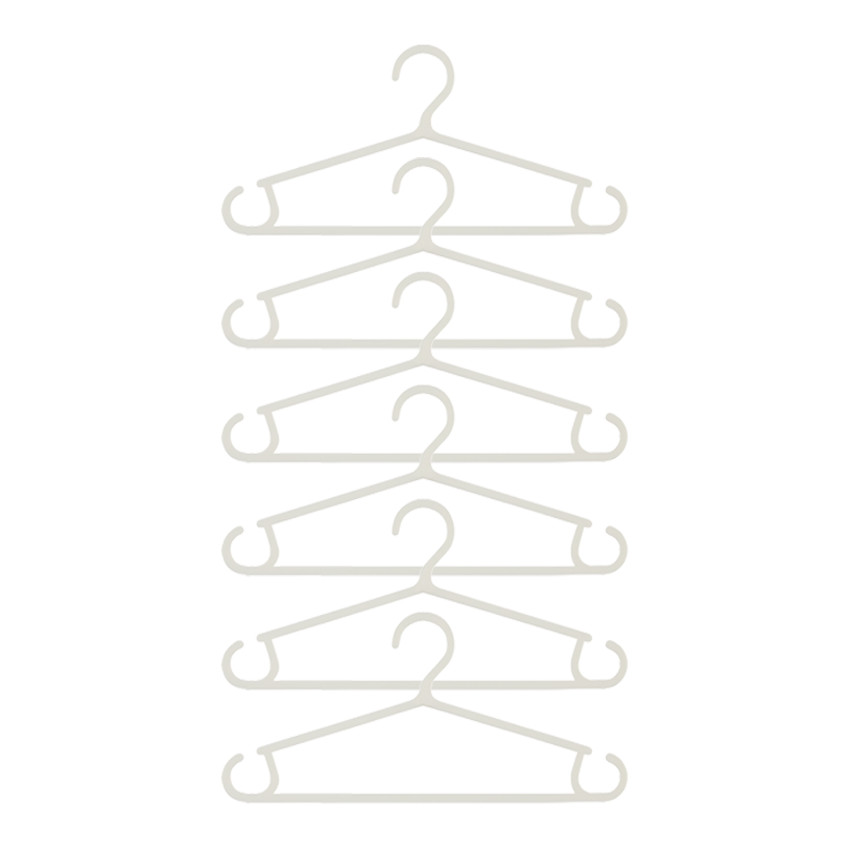Juego de 6 perchas para bebé - Blanco 