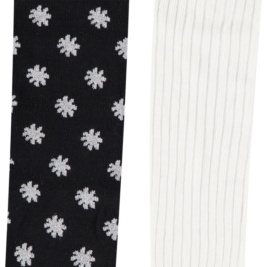 Lote de 2 pares de medias gruesas de fantasía para niña 