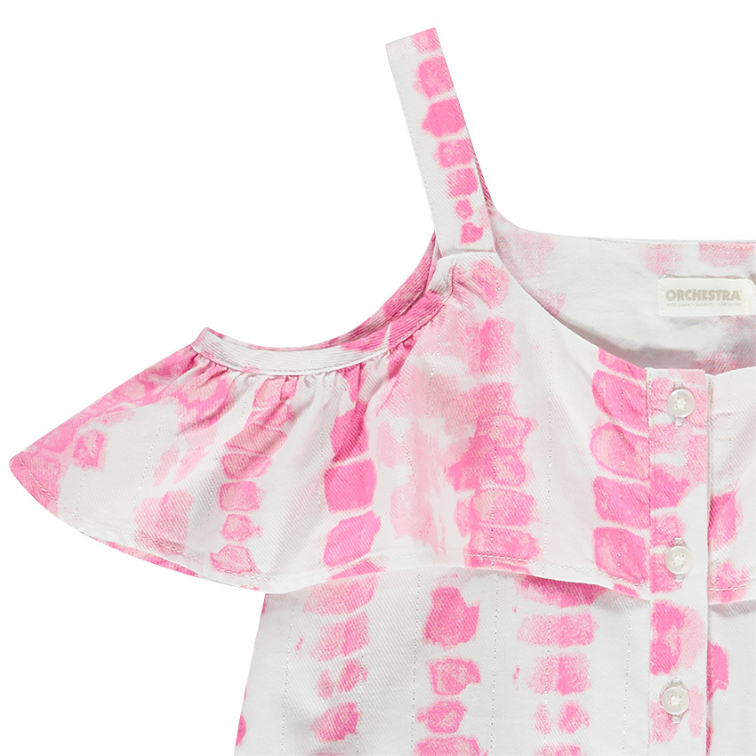 Camisa de manga corta con hombros al descubierto para niña 