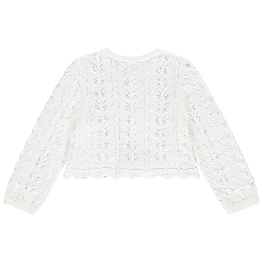 Chaleco corto de punto calado para bebé niña 