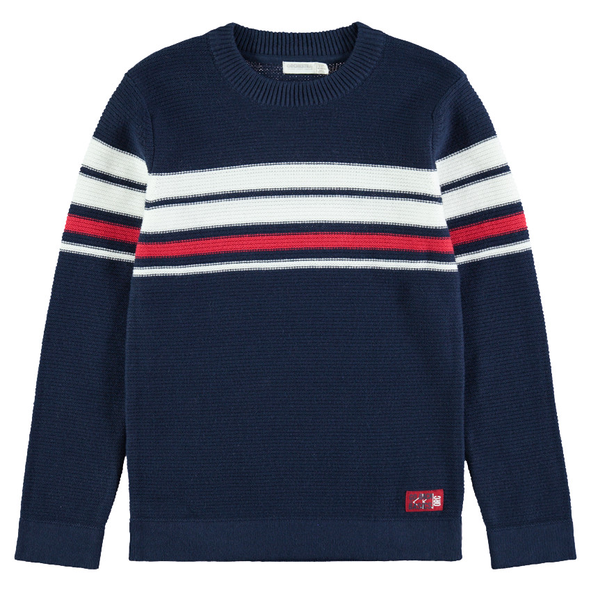 Jersey de punto con bandas en contraste de jácquard 