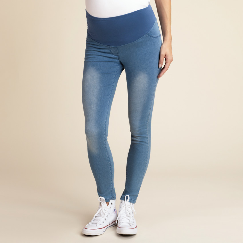 Pantalones para embarazada skinny extra stretch con banda ancha 
