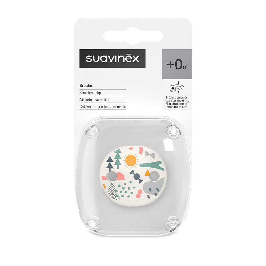 Sujetachupetes broche con pinza Walk in the park verde gris 