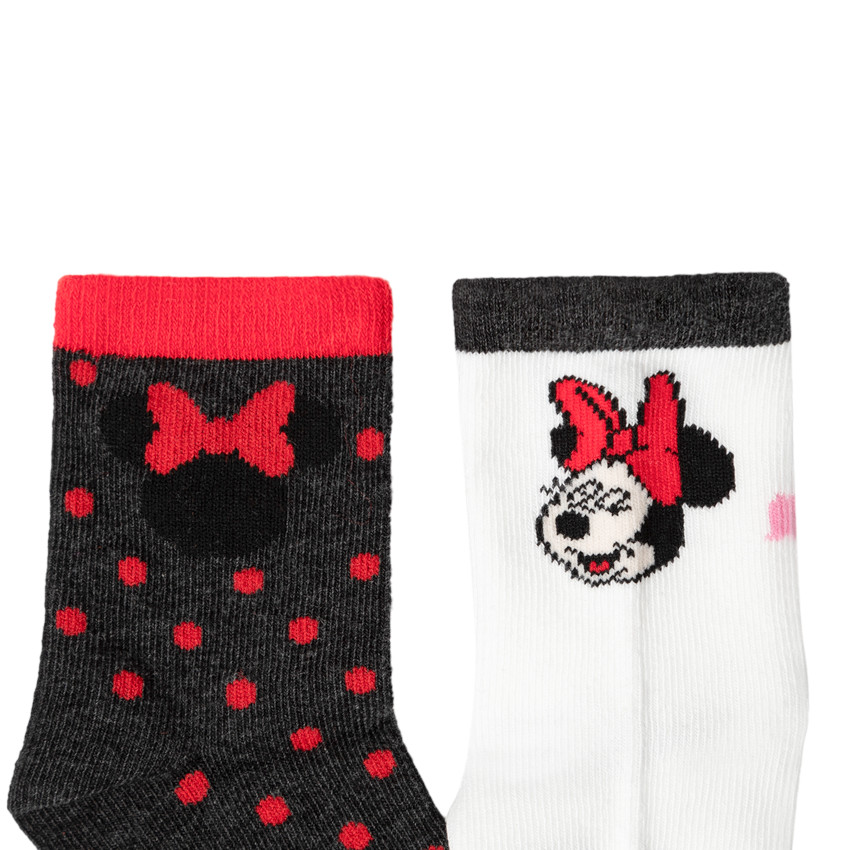 Pack de 2 pares de calcetines a lunares con motivo de Minnie 