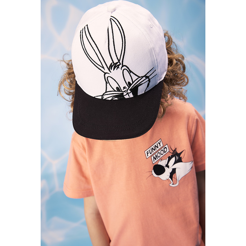 Gorra bicolor bordada de Bugs Bunny Looney Tunes para niño 