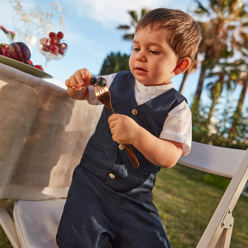 Conjunto corto de 3 piezas: camisa de manga corta + chaleco + bermudas para bebé niño. 