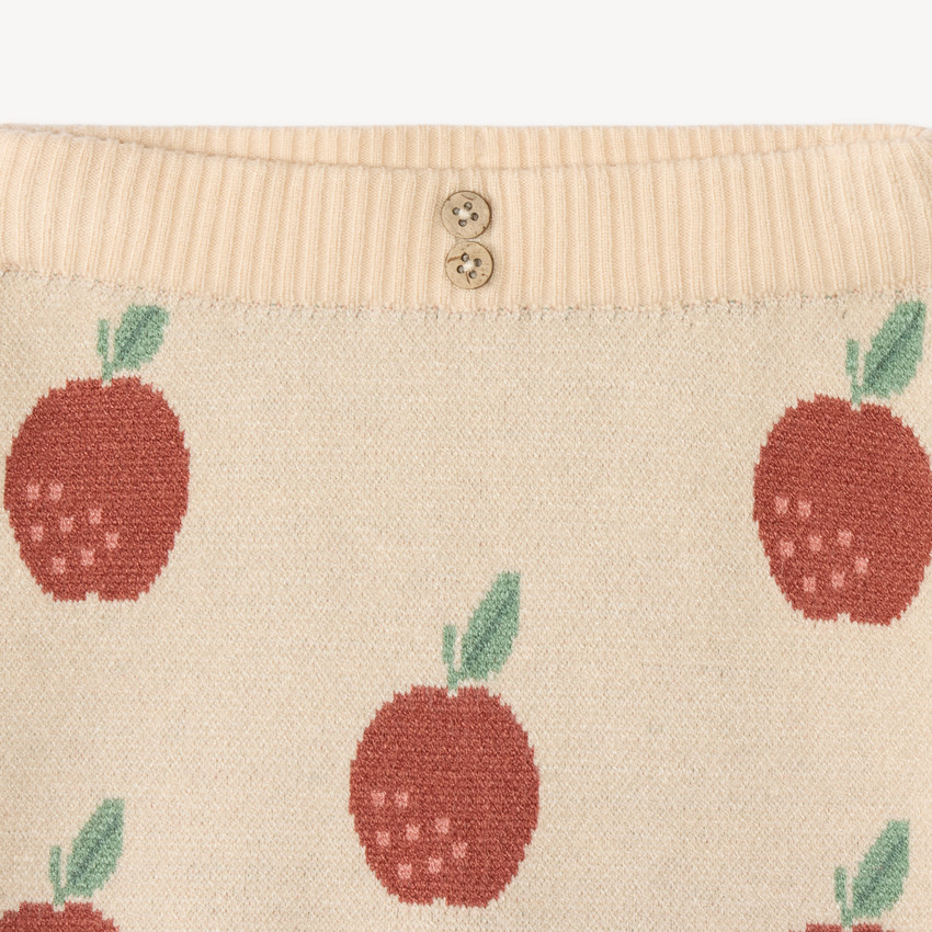 Conjunto de 2 piezas para bebé niña de punto con diseño de manzana. 