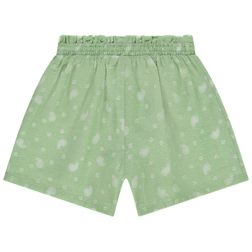 Short amplio brillante estampado cachemira niña 