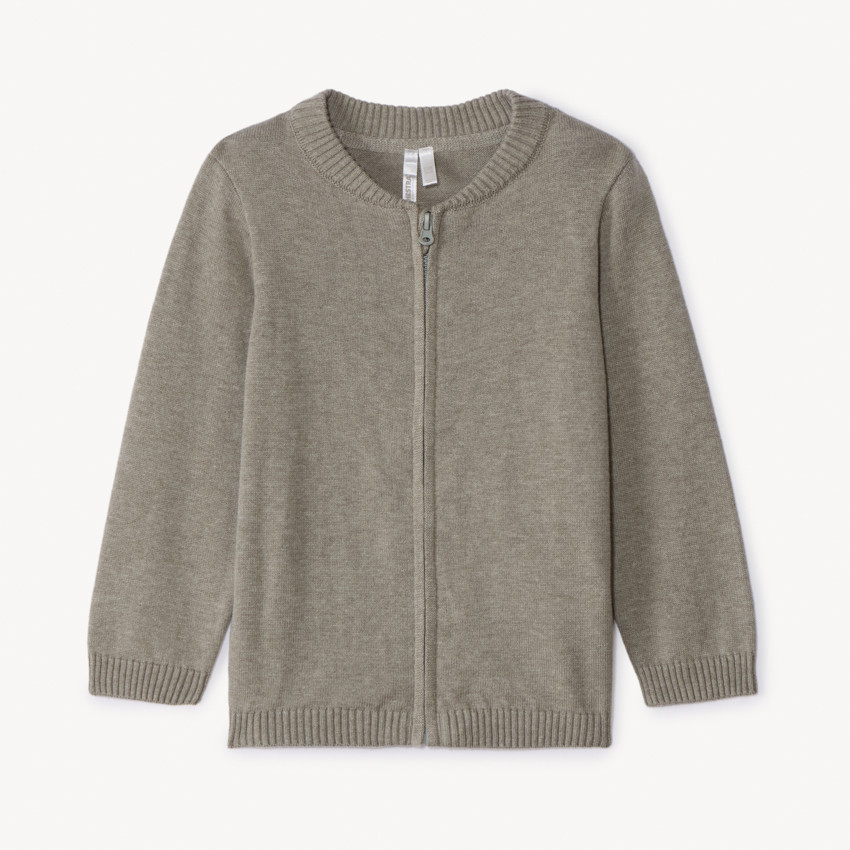 Chaleco de punto liso con cuello teddy para bebé niño 