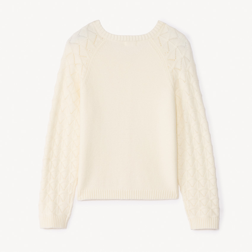 Chaleco de punto calado liso para niña 