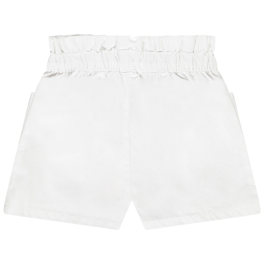Short con bolsillos de popelina lisa para bebé niña 