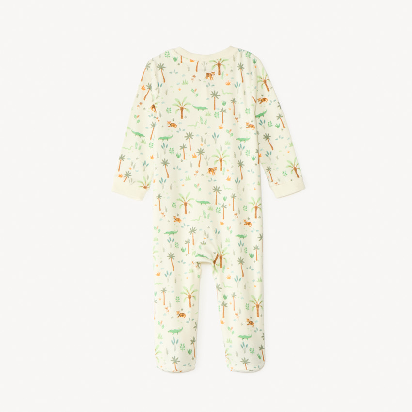 Pijama ligero de manga larga con estampado tropical para bebé niño. 