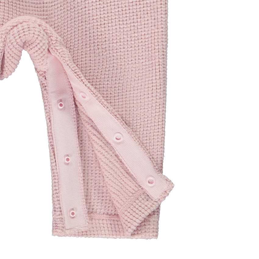 Pelele largo liso rosa con cuello de fantasía para bebé niña  Additional Pelele largo liso rosa con cuello de fantasía para bebé niña