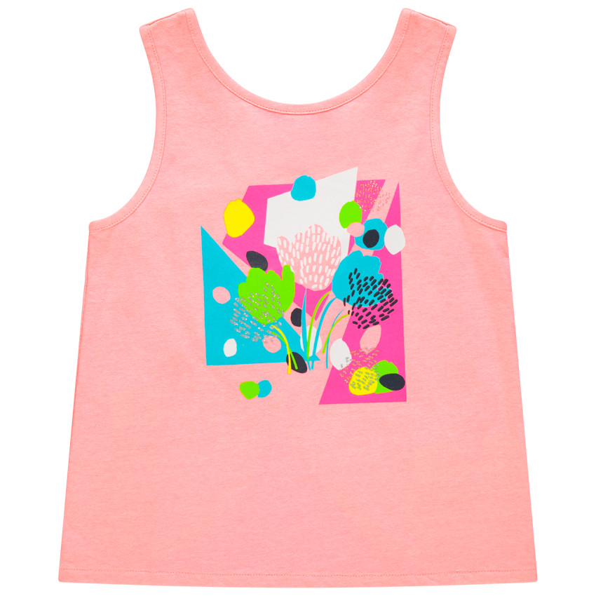 Camiseta sin mangas estampado floral 