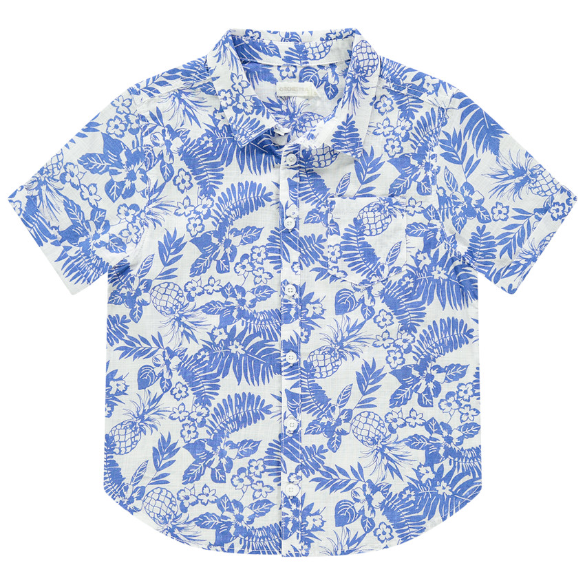 Camisa manga corta estampado vegetal 