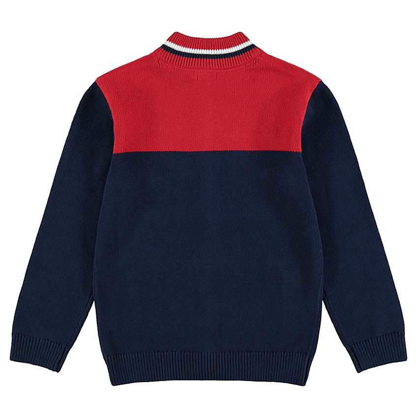 Júnior - Chaqueta de punto con cremallera con amplias bandas de jacquard de estilo vintage 