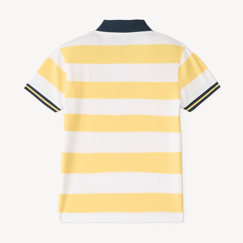 Polo de rayas con bordado de barco para niño. 