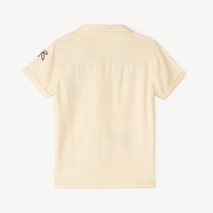 Camisa de manga corta con bordado decorativo para bebé niño 