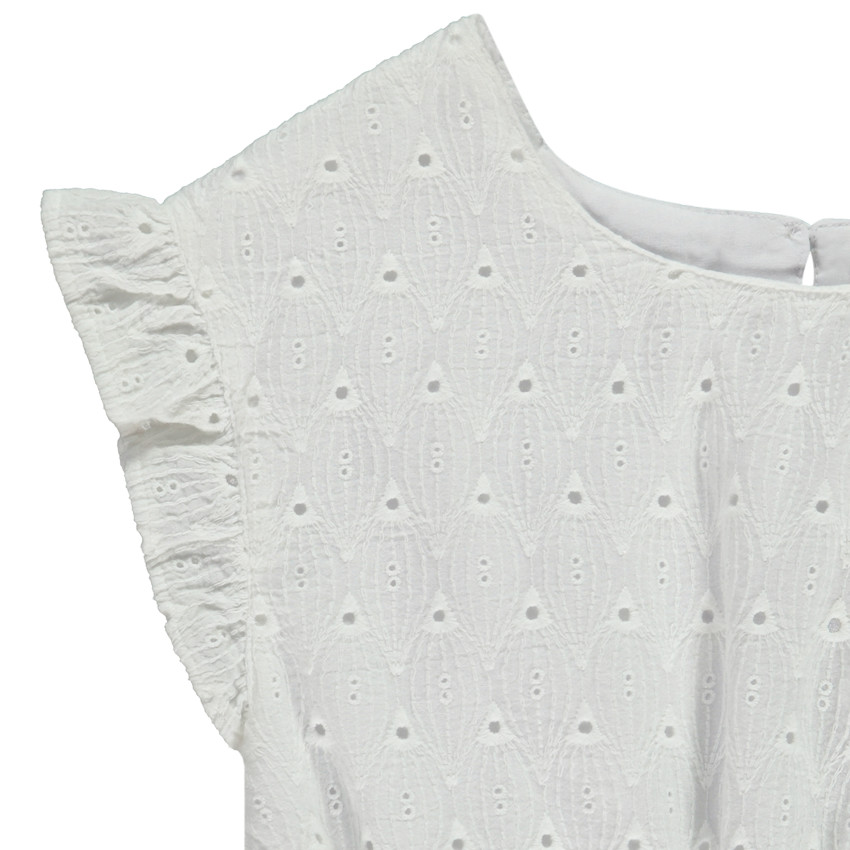 Combishort en bordado inglés con cintura calada para niña  Additional Combishort en bordado inglés con cintura calada para niña