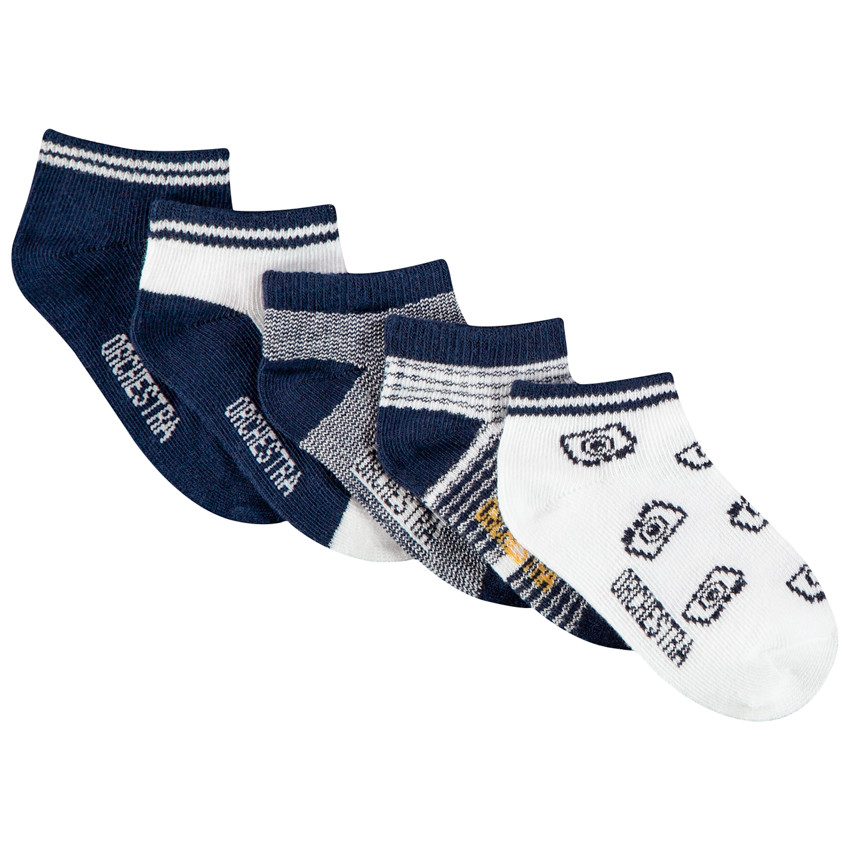 Pack de 5 pares de calcetines cortos para bebé niño.  Additional Pack de 5 pares de calcetines cortos para bebé niño.