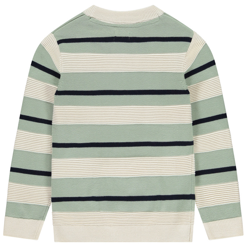 Jersey de punto fantasía a rayas para niño 