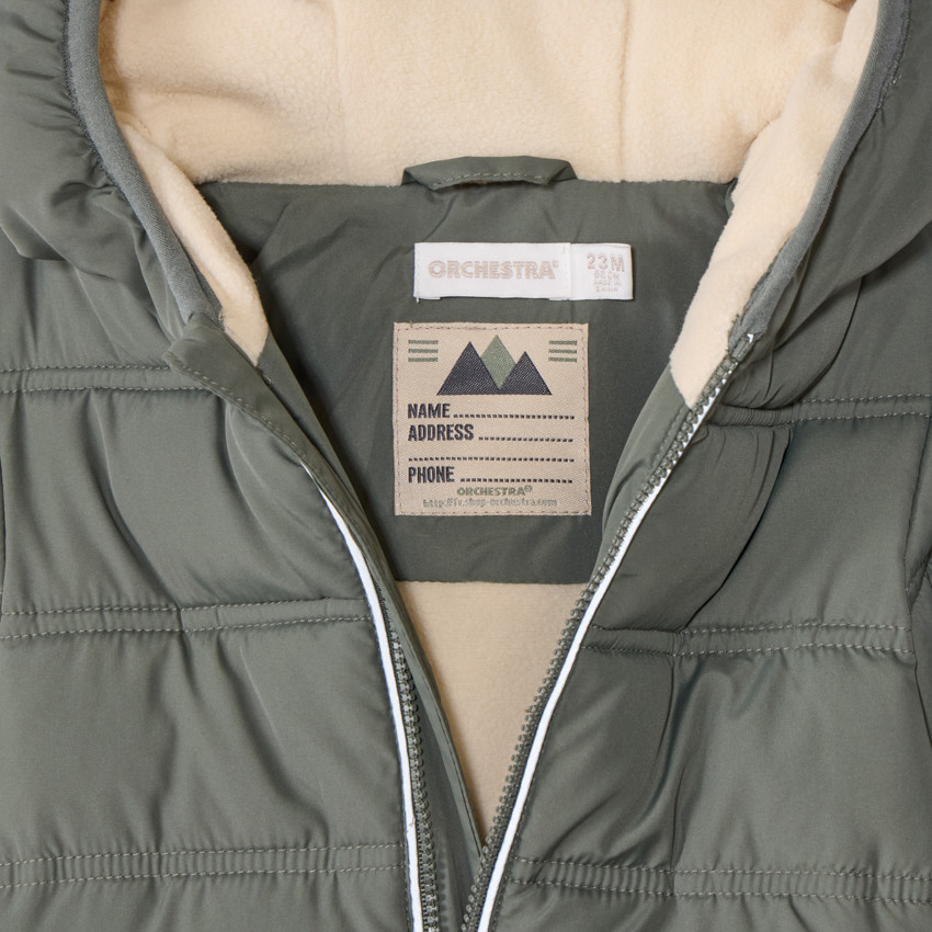 Doudoune à capuche doublé micropolaire pour bébé garçon  