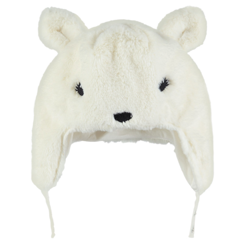 Capucha de sherpa con forro de jersey y orejas en relieve 