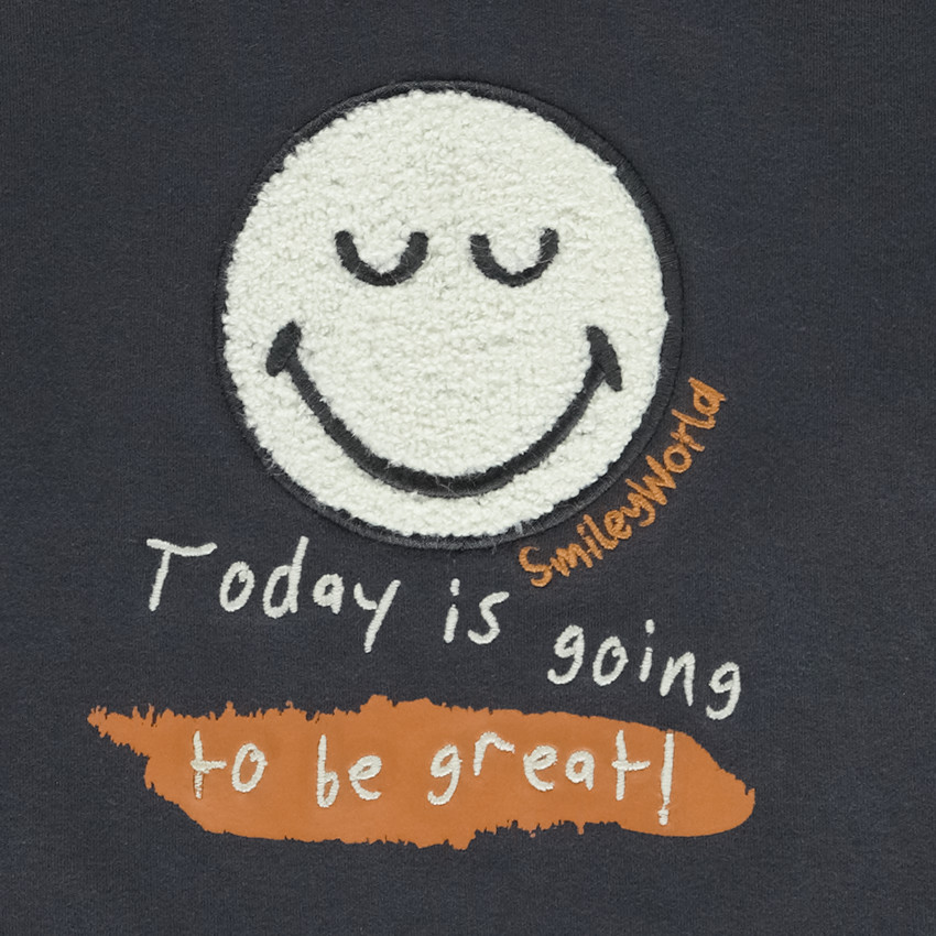 Camiseta de cuello vuelto con parche SmileyWorld para niño 