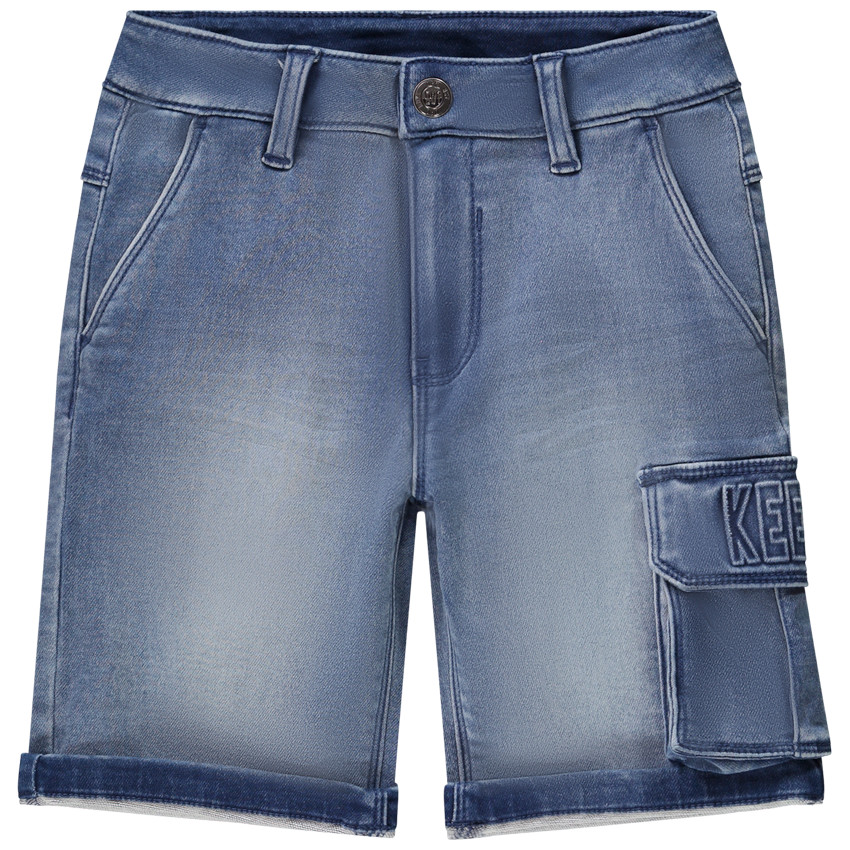 Bermudas efecto denim con bolsillo de parche para niño 