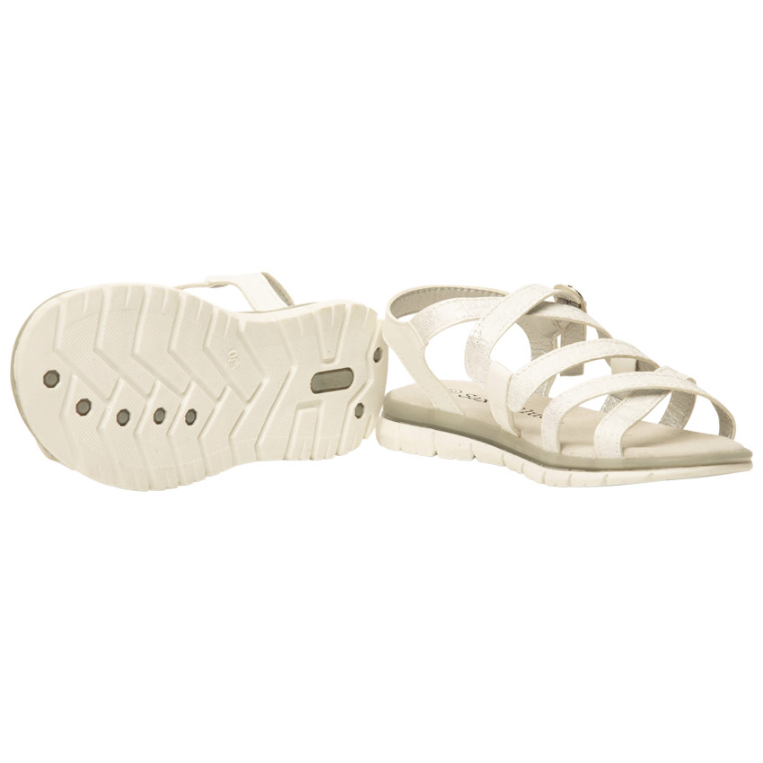 Sandalias blancas con tiras brillantes para niña 