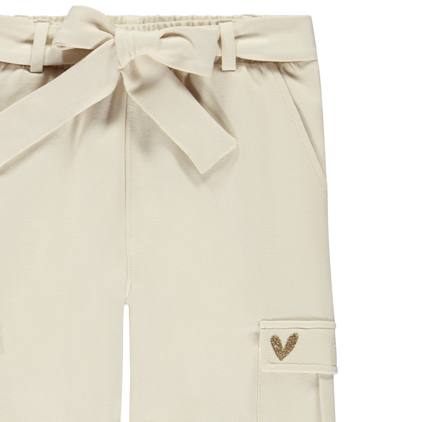 Pantalón de chándal liso con cinturilla para atar para niña 