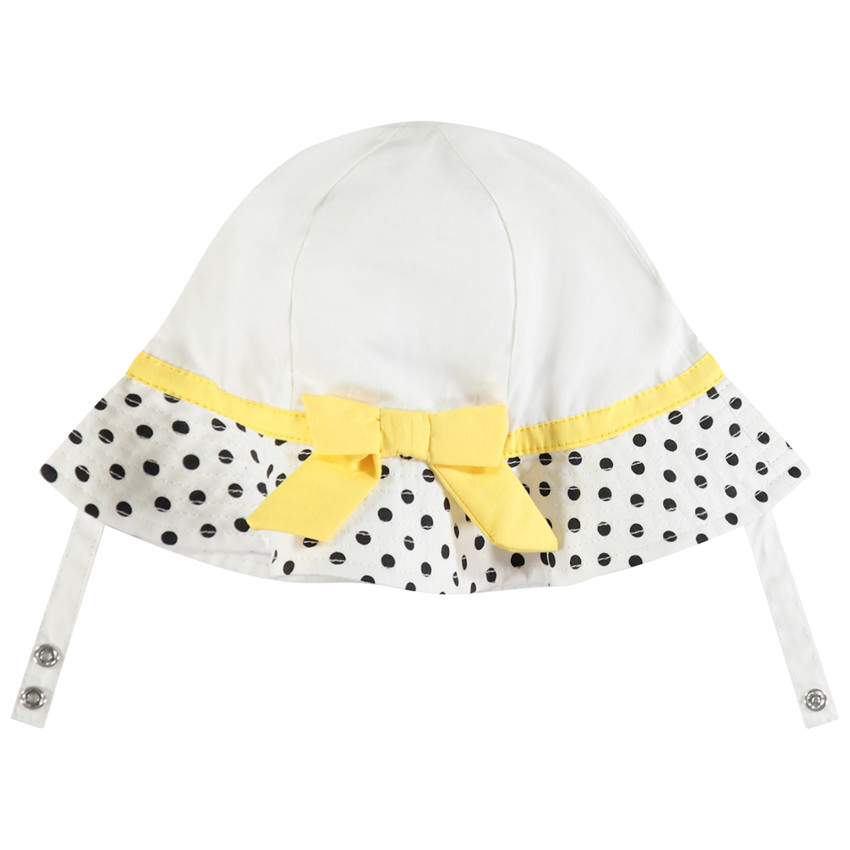 Gorro en algodón estampado topos y lazo amarillo  Additional Gorro en algodón estampado topos y lazo amarillo