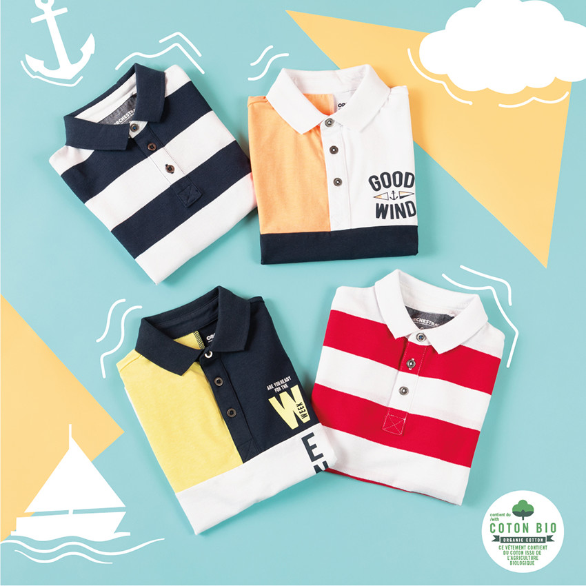 Polo con rayas algodón orgánico 