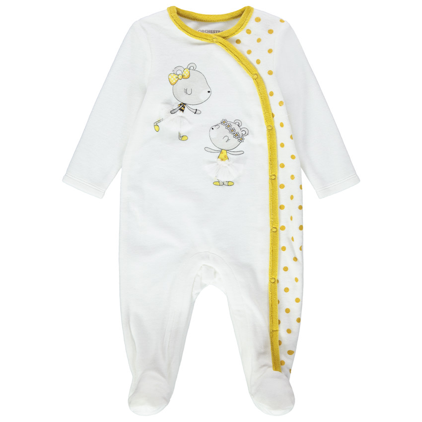 Juego de 2 pijamas de terciopelo con ratones estampados y toques amarillos  Additional Juego de 2 pijamas de terciopelo con ratones estampados y toques amarillos