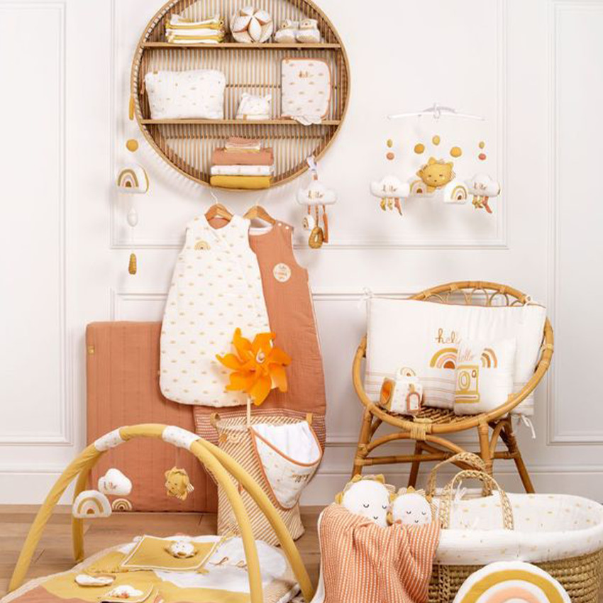 Gigoteuse 0-6M sans manches ouatinée et imprimée Sunlight - Écru 