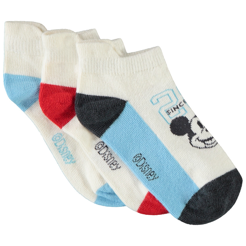 Lote de 3 pares de calcetines cortos Mickey Disney para niño 