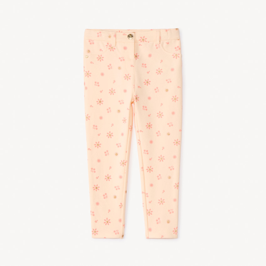 Pantalón con estampado de flores brillantes para niña bebé. 