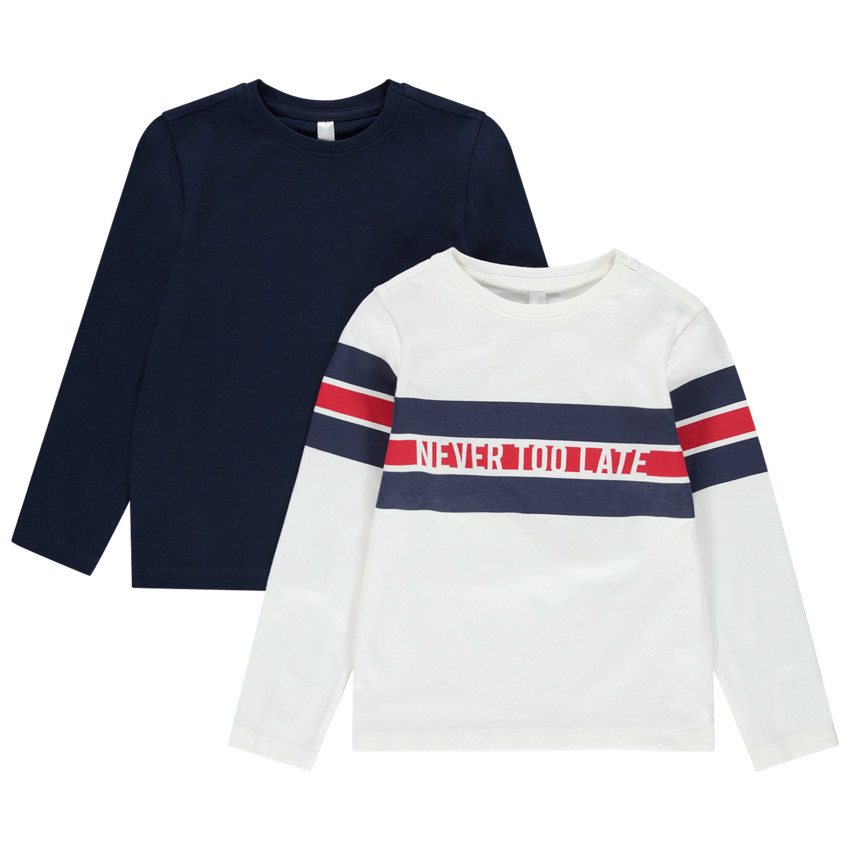 Lot de 2 t-shirts manches longues en coton bio  