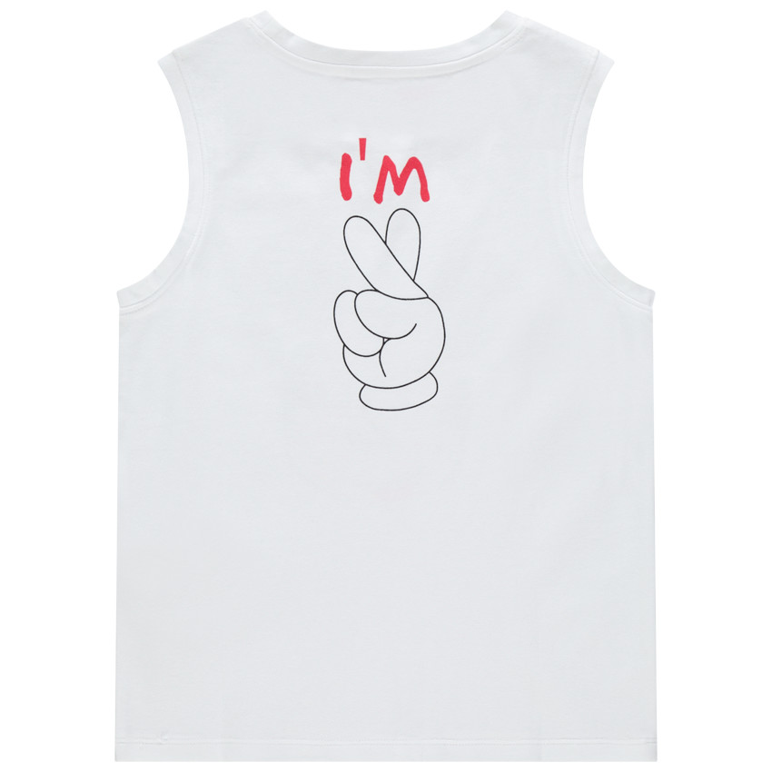 Camiseta sin mangas de algodón estampada Mickey Disney 