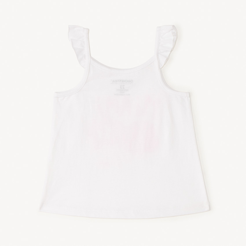 Camiseta de tirantes de punto liso con estampado para bebé niña 