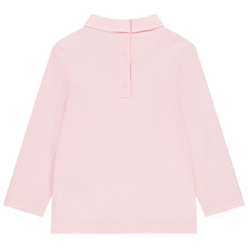 Camiseta interior de canalé con cuello alto y mensaje brillante para bebé niña 