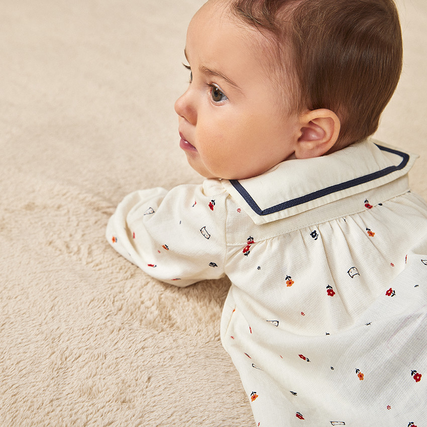 Conjunto con túnica larga de cuello marinero para bebé niña 